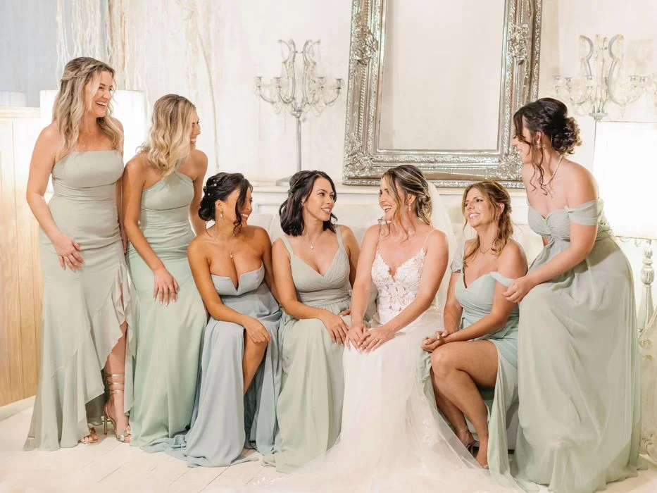 bridal group before wedding ceremony in kukua punta cana